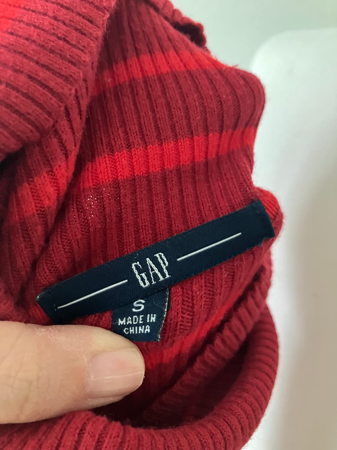 GAP 갭 레드 브라운 스트라이프 터틀넥 S 상품이미지4