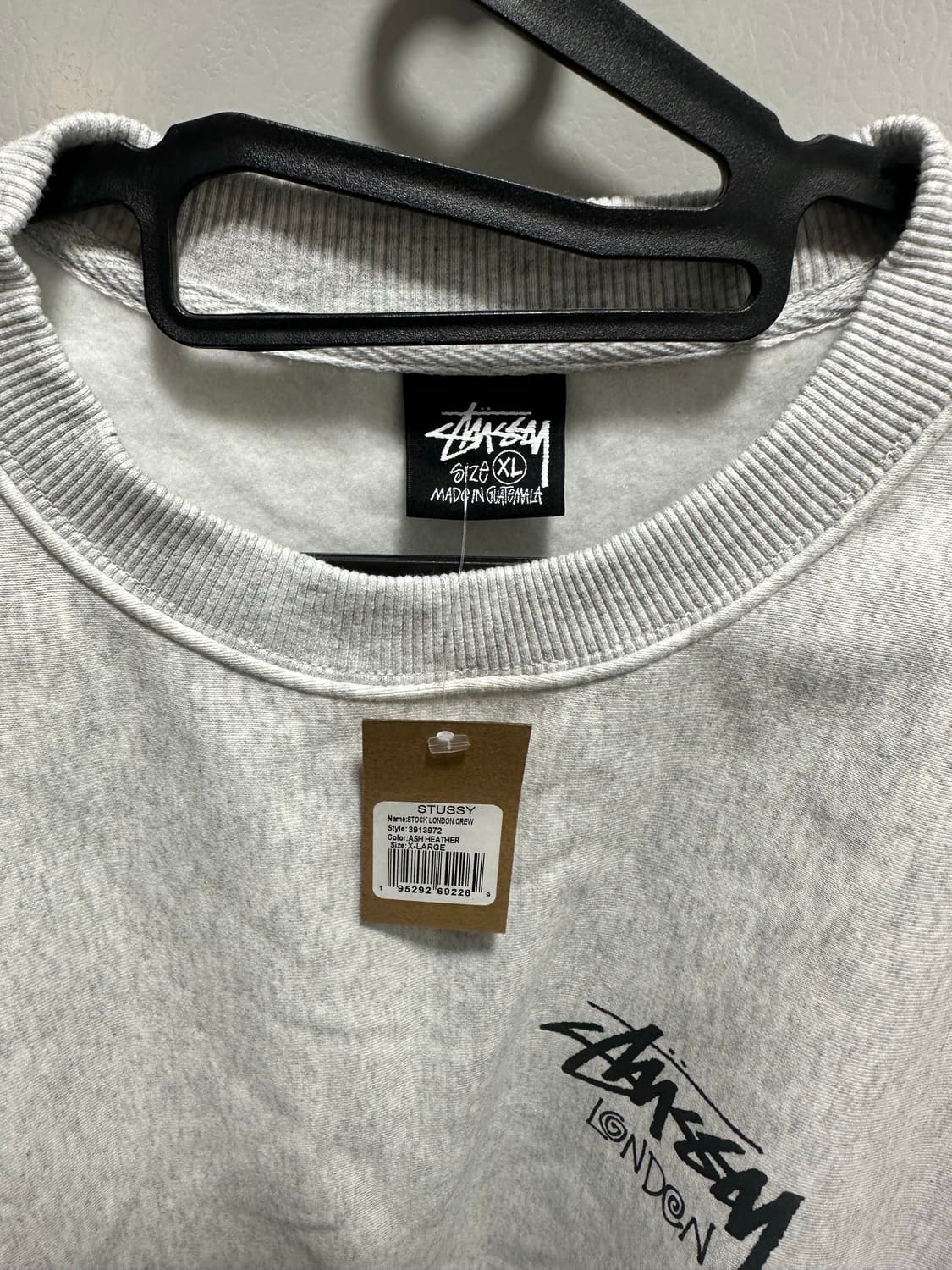 스투시 스탁 런던 크루 맨투맨 xl 멜란지 그레이 상품이미지4