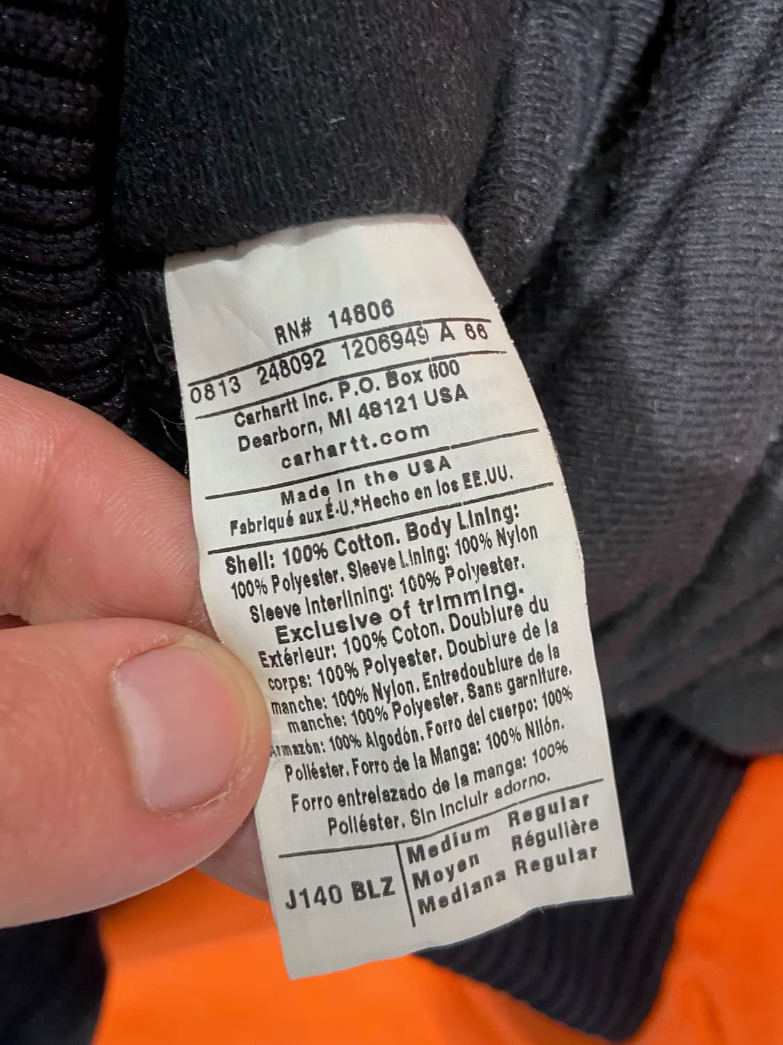 칼하트 오렌지 덕 액티브 자켓 상품이미지5