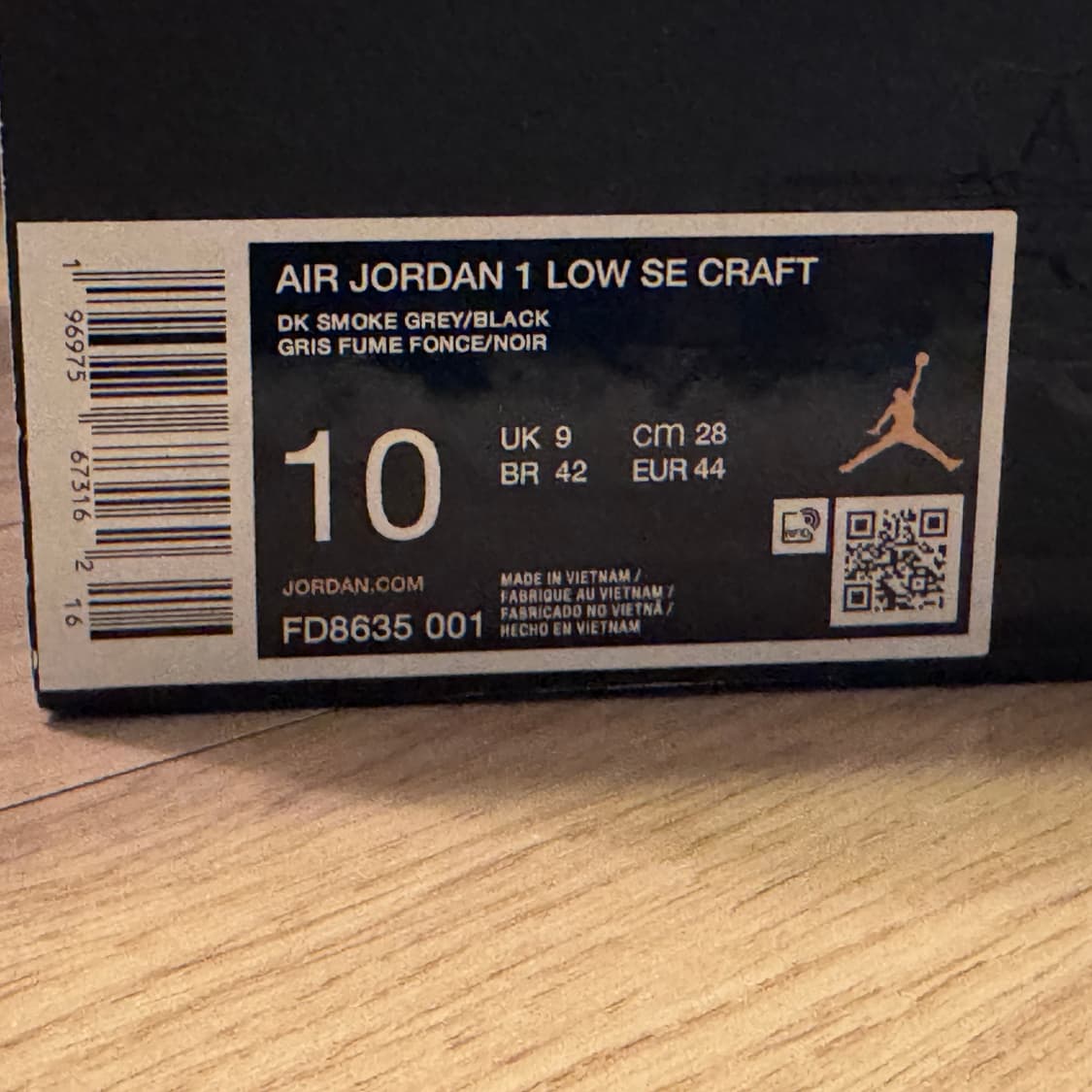 나이키 조던1 로우 SE 크래프트 다크 스모크 그레이 블랙 280 상품이미지3