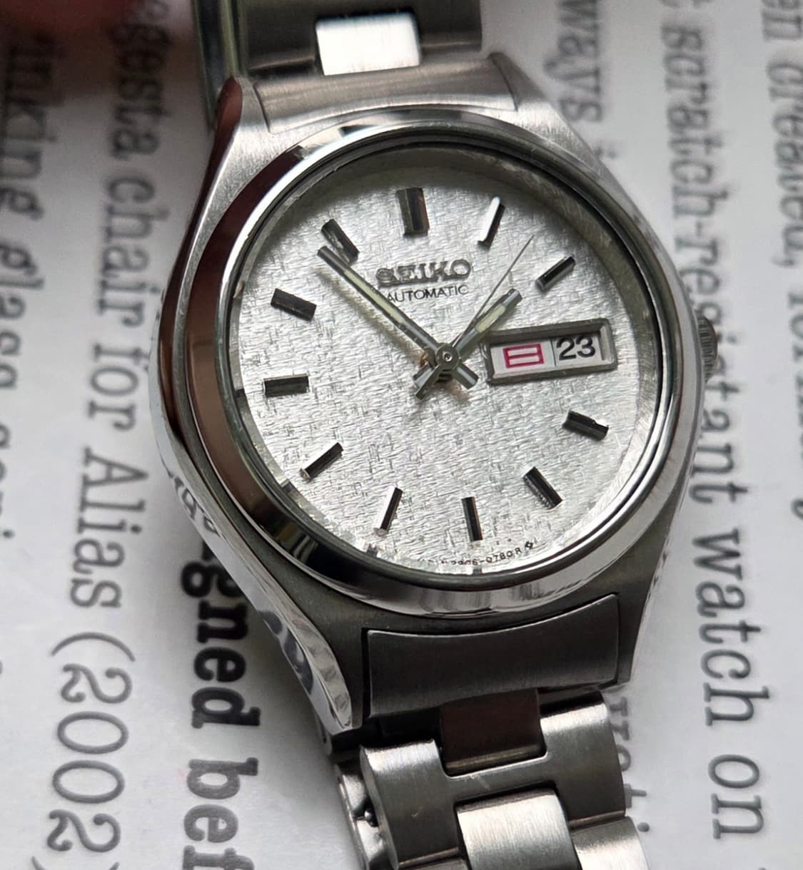 레어] 빈티지 세이코 눈송이 실버다이얼 한자 데이데이트 오토매틱 여성용  상품이미지1