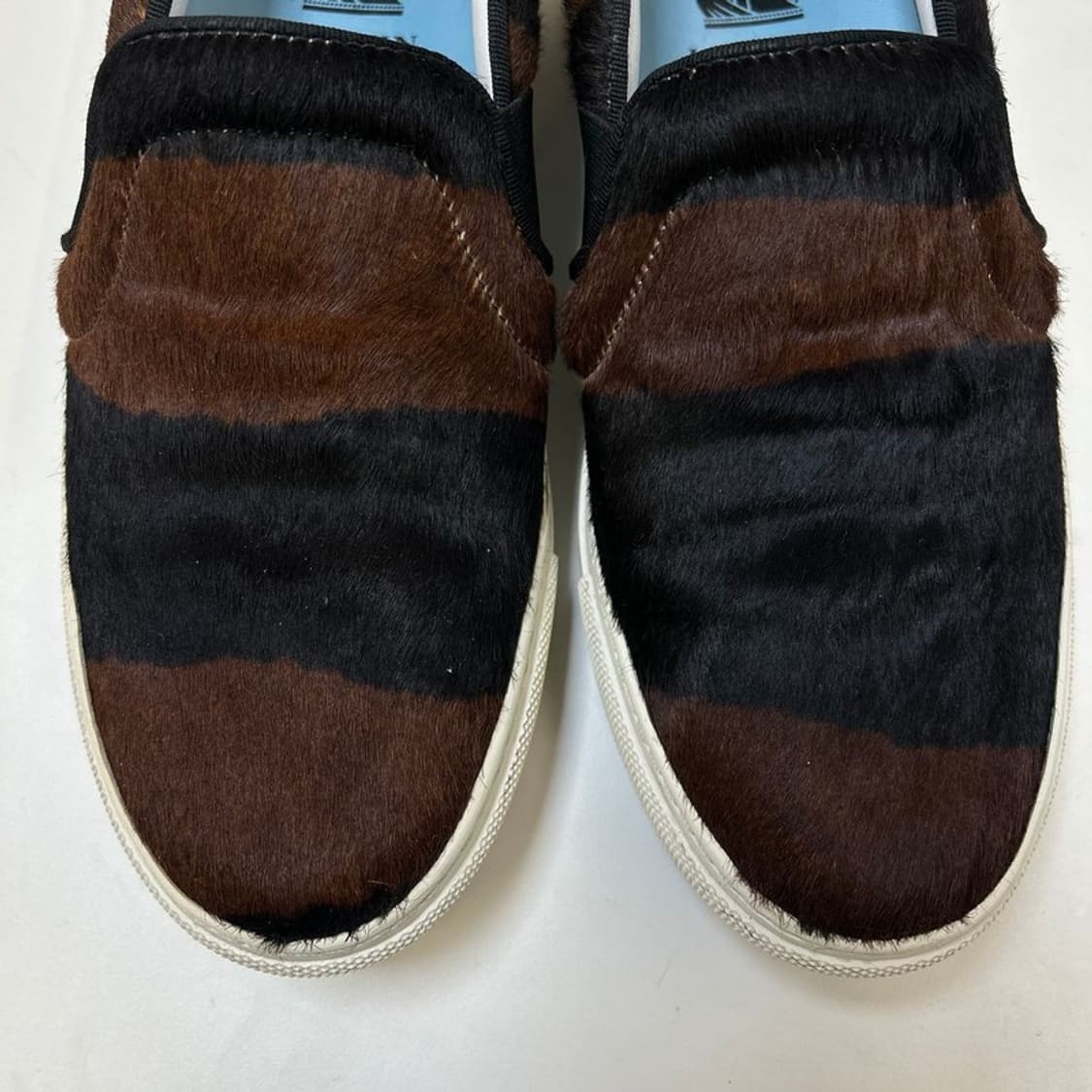 랑방 블랙 브라운 스트라이프 패턴 슬립온 스니커즈 230-235 상품이미지4
