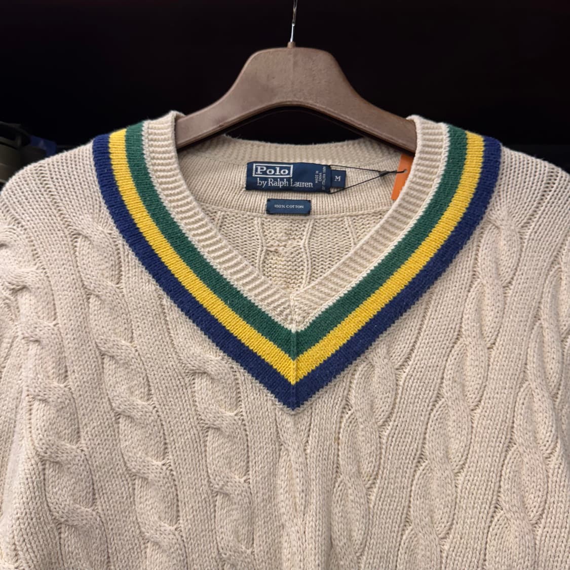 90s 폴로 랄프로렌 프레피 클래식 크리켓 니트 아이보리 N42 상품이미지3