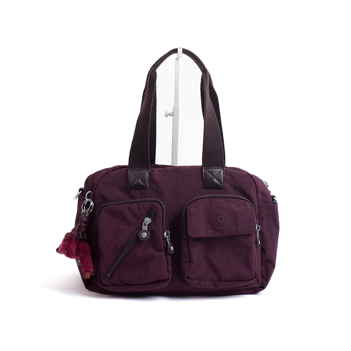 [Kipling] 버건디 멀티 포켓 나일론 토트백 상품이미지2