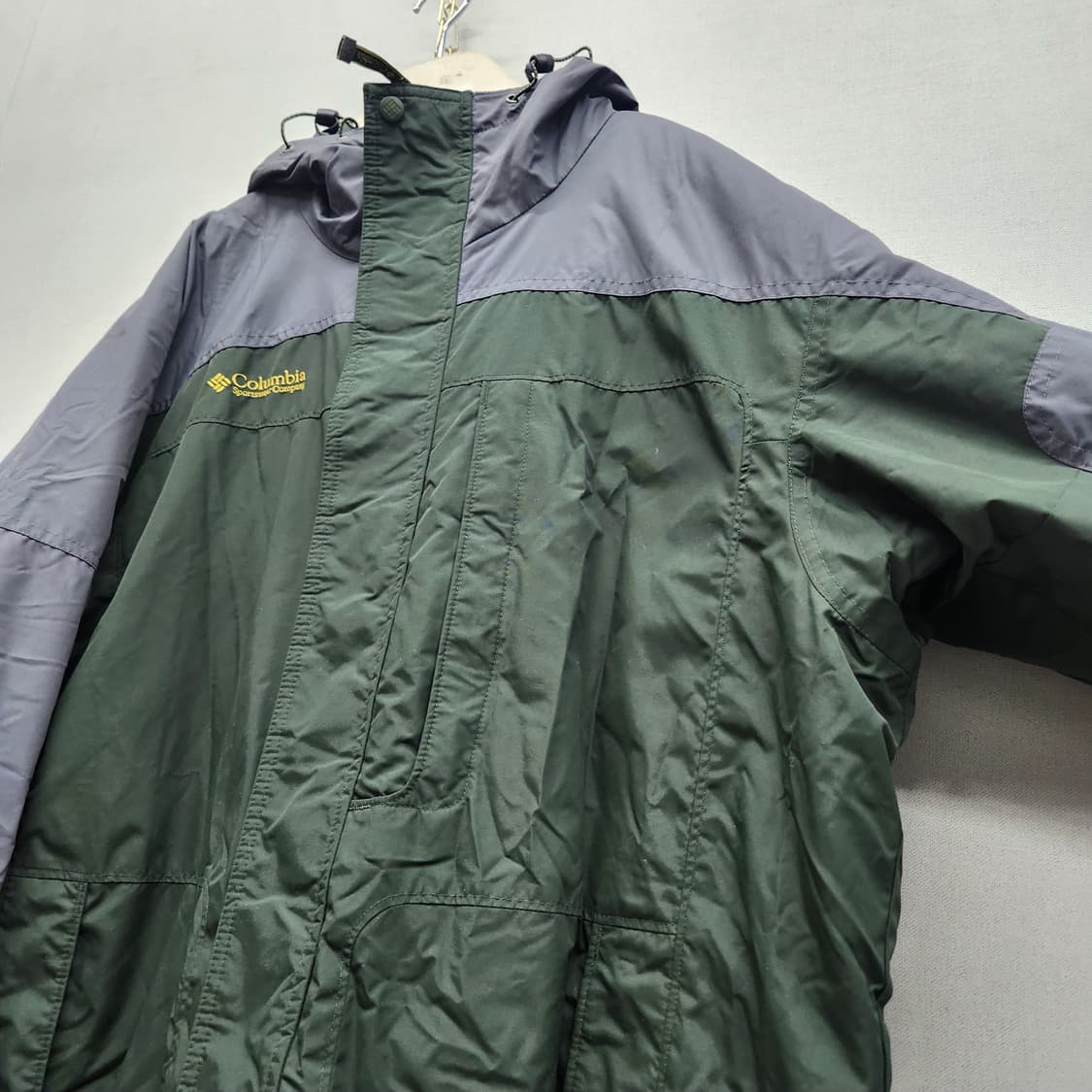 콜롬비아 로고 컬러배색 후드 바람막이 투웨이 스트링 자켓 L(2XL) 상품이미지4