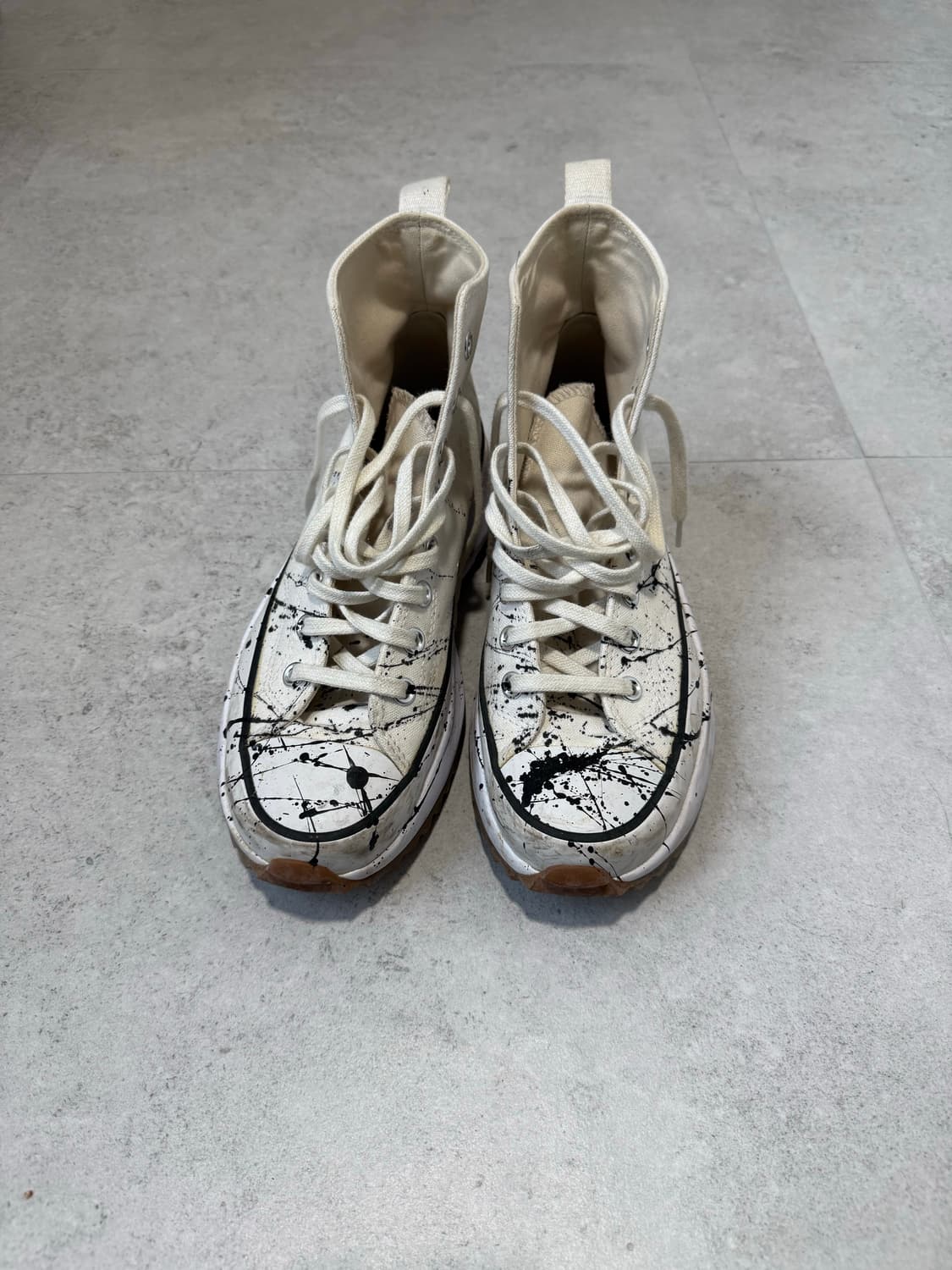 컨버스 런스타 하이크 하이 화이트 블랙 검 커스텀 상품이미지1