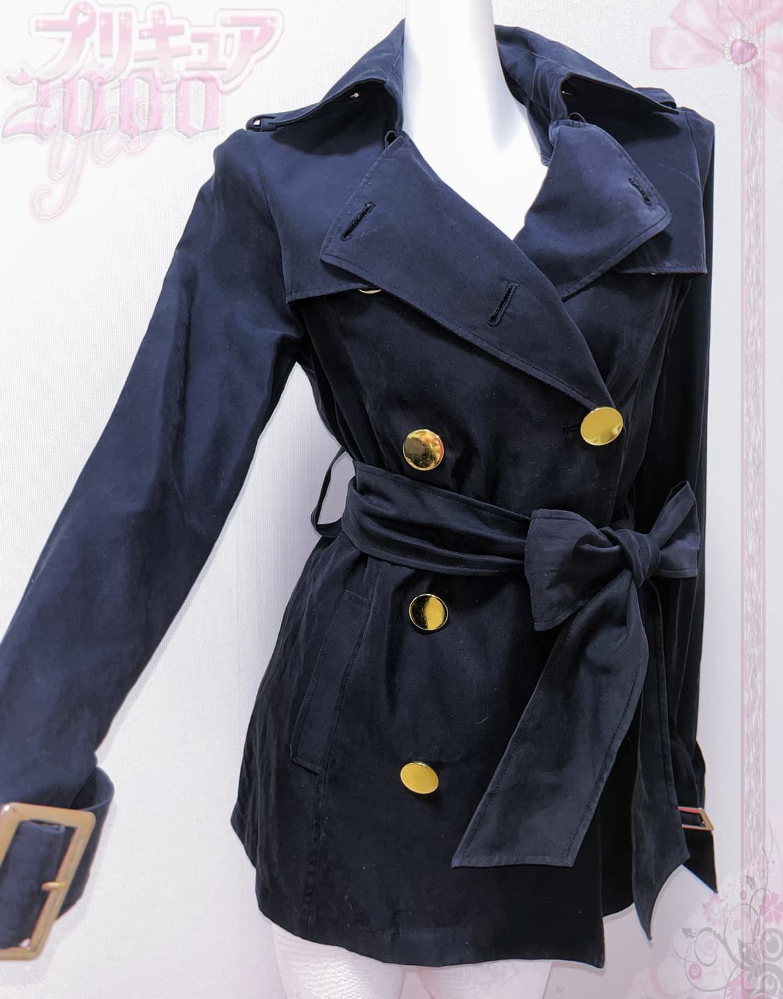 EGOIST 블랙 골드단추 애니여주 갸루 지뢰계 슬림핏 코트 상품이미지3