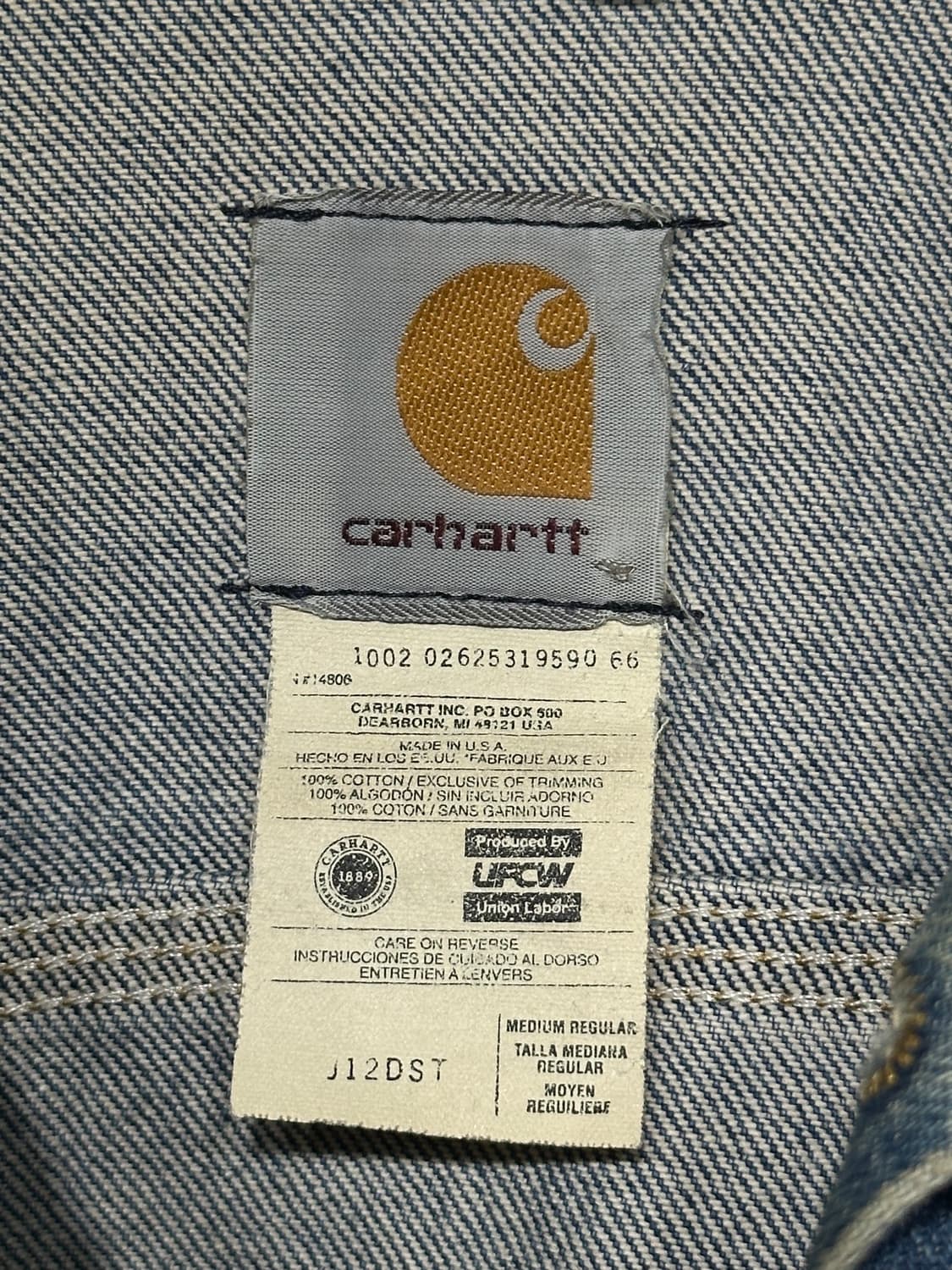 칼하트 j12dst  usa made 데님자켓 상품이미지5