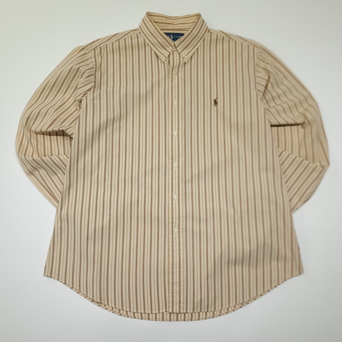 CK071 XL 폴로 00s 카푸치노 브라운 멀티 스트라이프 셔츠 남방 상품이미지1