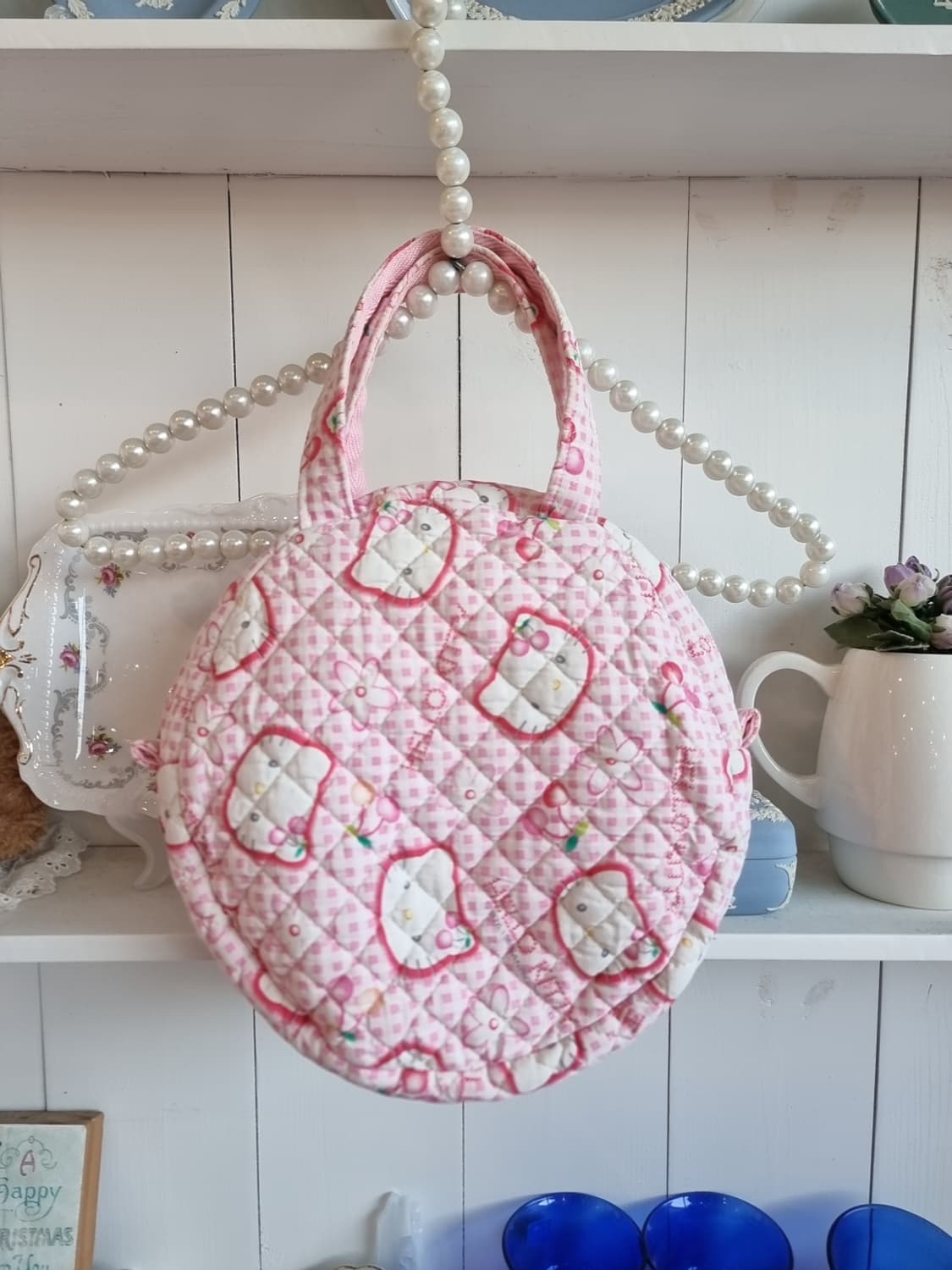 헬로키티 퀼팅 핸드메이드 원형 가방 상품이미지1