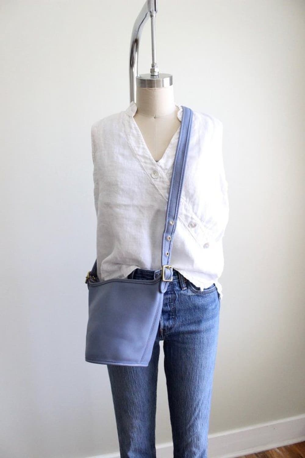 올드코치 9019 트윙클 블루 풀그레인 레더 더플백 상품이미지7