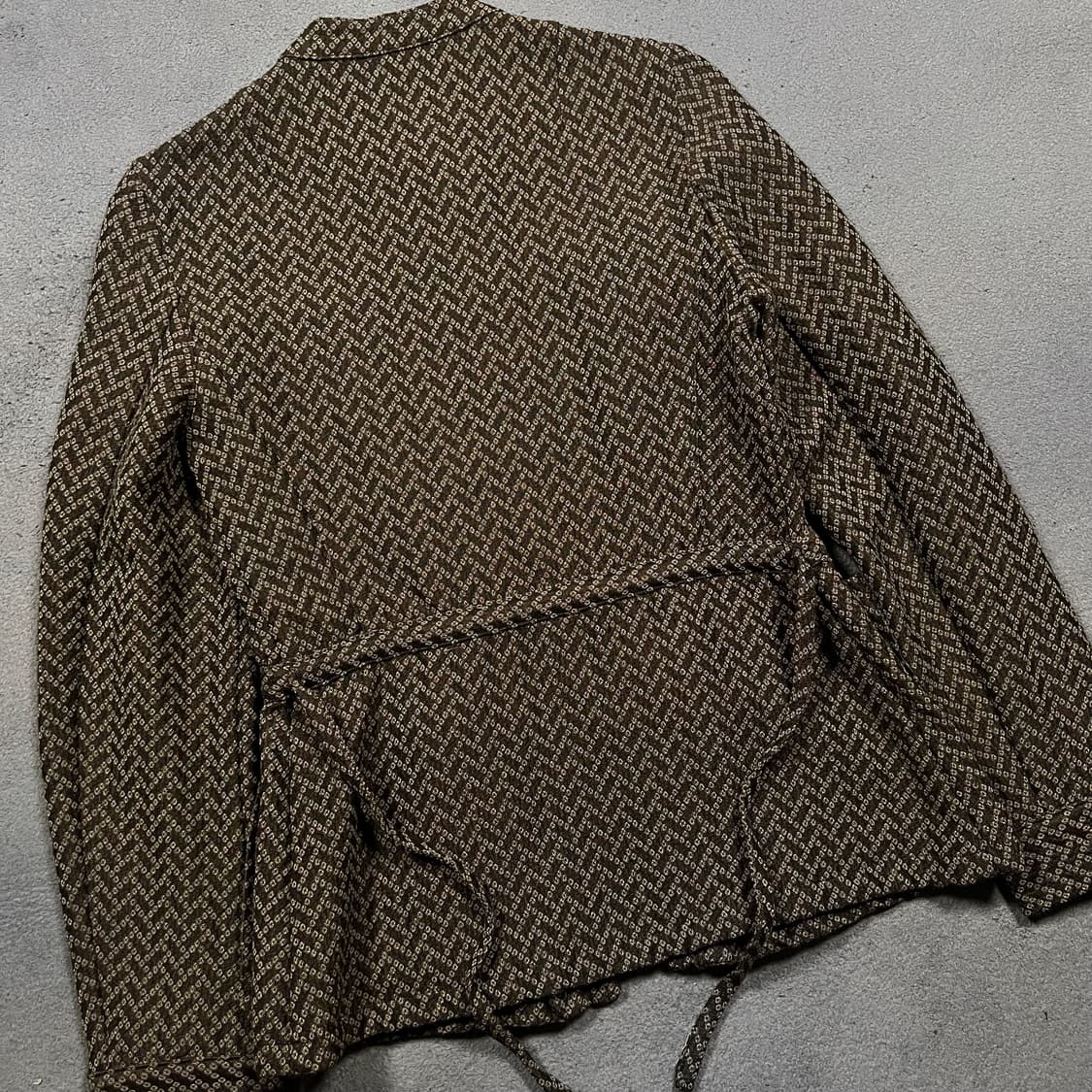 DRIES VAN NOTEN 드리스반노튼 울 레이온 패턴 브라운 자켓 상품이미지5