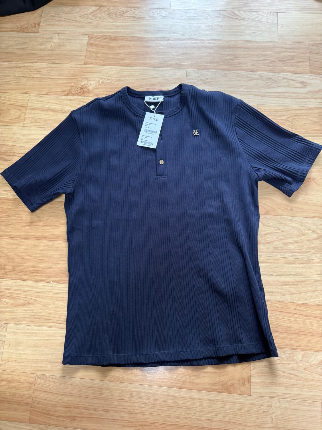 노이스 코튼 헨리넥 네이비 상품이미지3