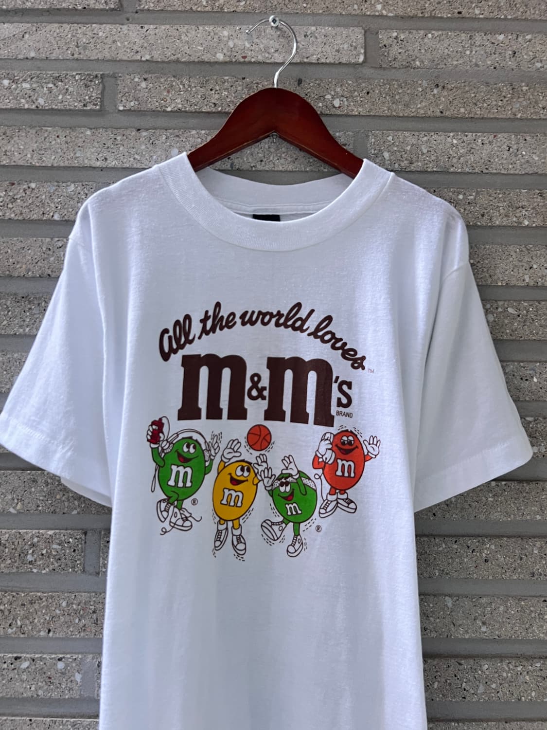[M]90's M&M's USA 초콜릿 프린팅 싱글스티치 티셔츠 상품이미지1