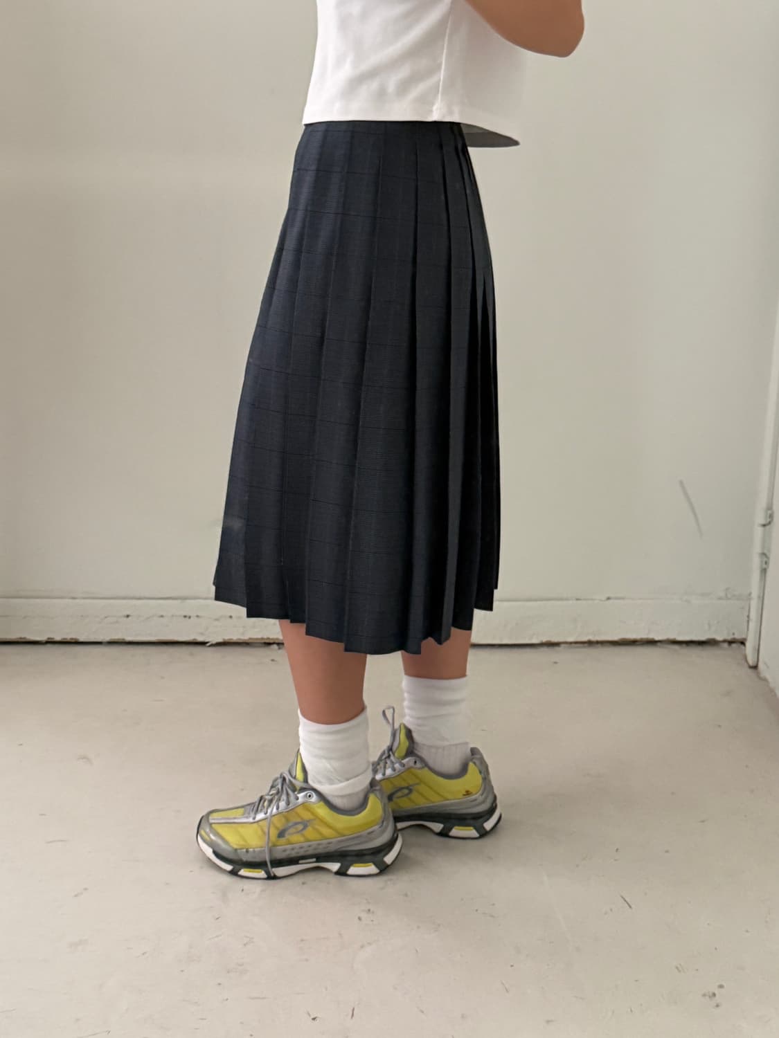일본빈티지 일본교복 핀턱 플리츠 롱스커트 상품이미지3
