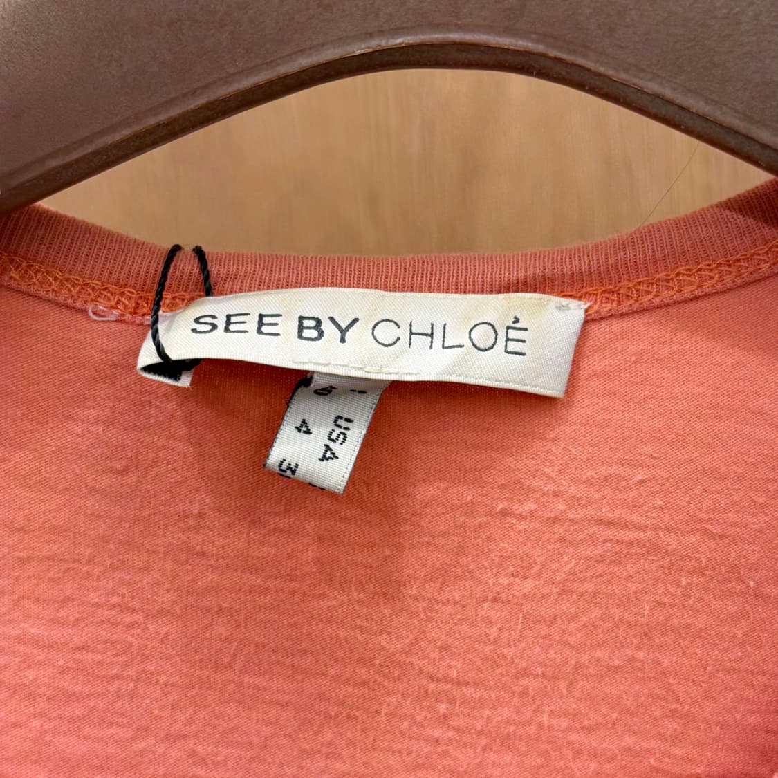 씨 바이 끌로에 로고 프린팅 반팔 티셔츠 퍼프소매 캐주얼 오렌지 상품이미지7