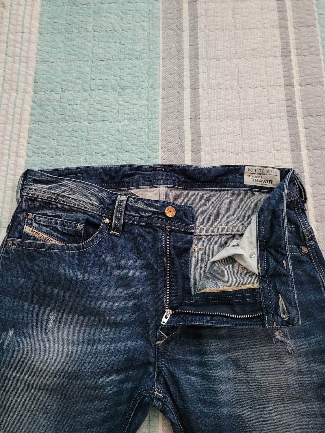 디젤 diesel 타바 8b9 슬림스키니 진청워싱진 탭31 실33 상품이미지4