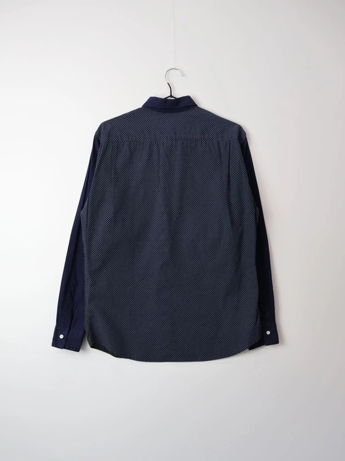 United Arrows Patchwork Dot Navy Shirt 상품이미지6