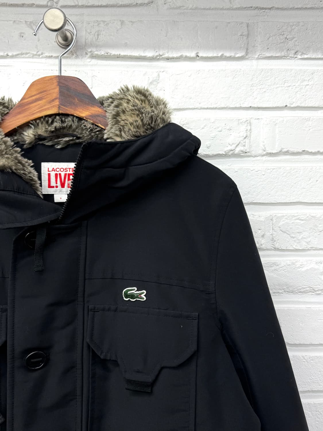 라코스테 라이브 블랙 후드 퍼 다운패딩 상품이미지4