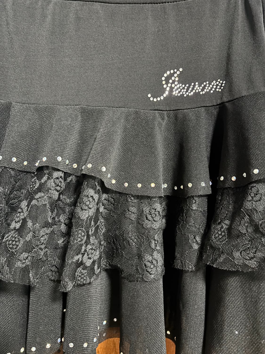 빈티지 블랙 레이스 캉캉 비즈 스커트  상품이미지3