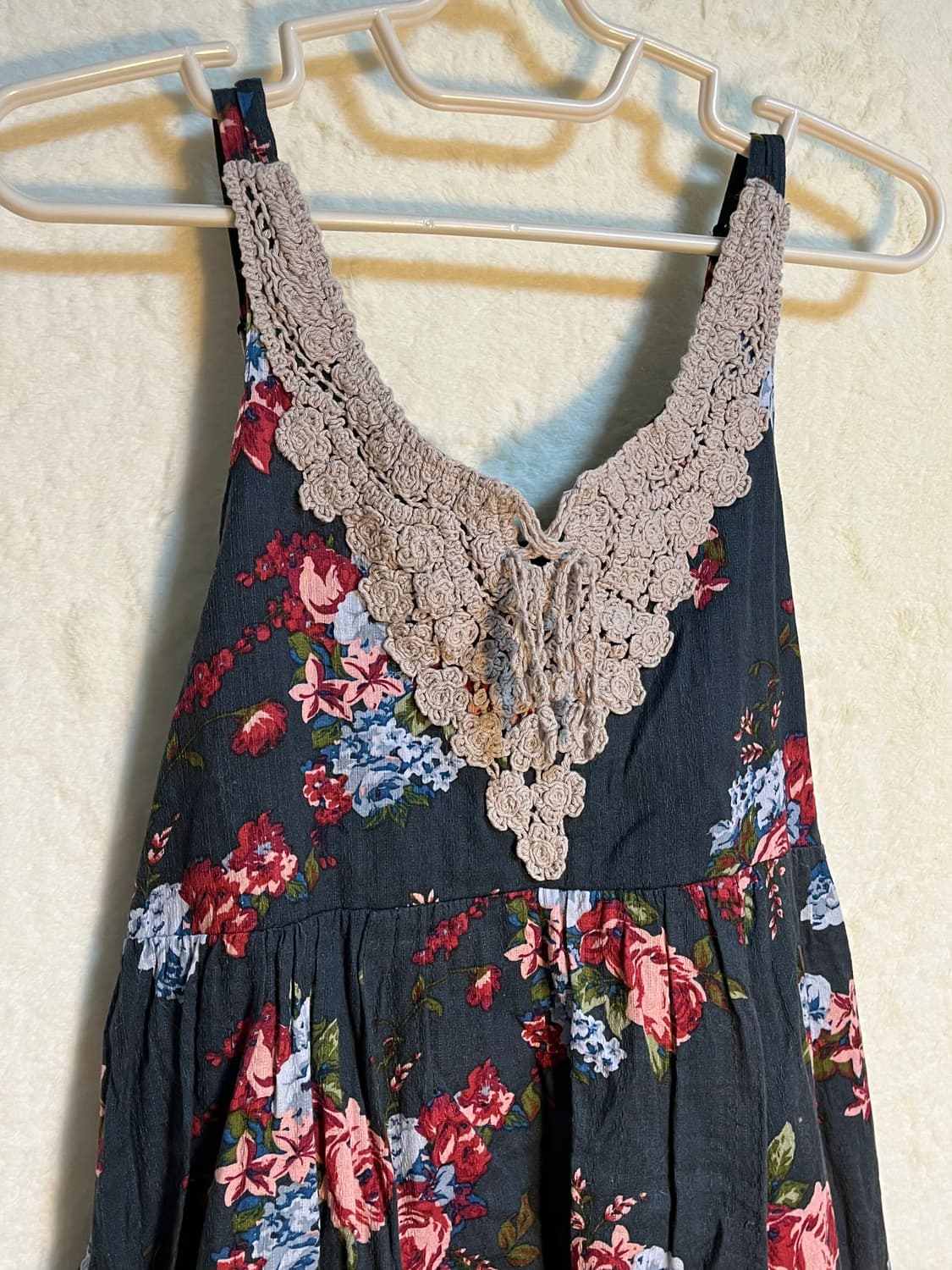 빈티지 모리걸 플라워패턴 크로쉐 레이스 원피스 상품이미지3