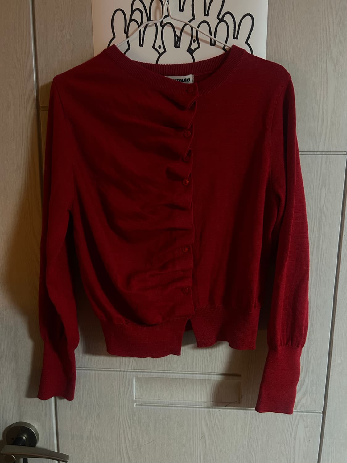 버뮬라 오발크 니트 가디건_레드 M 상품이미지4