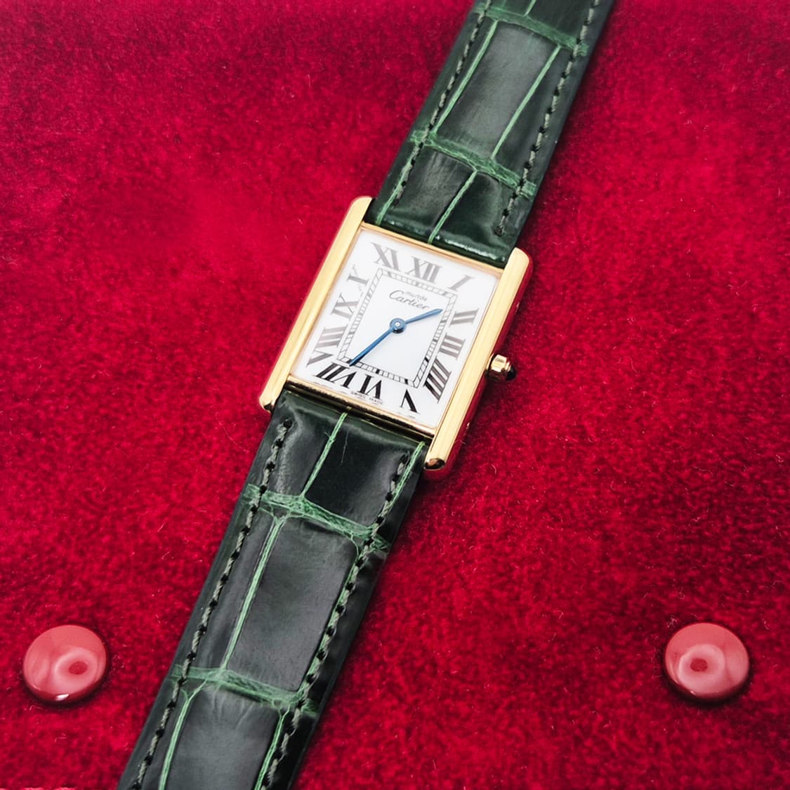 까르띠에 머스트탱크 라지사이즈 그린스트렙 상품이미지9