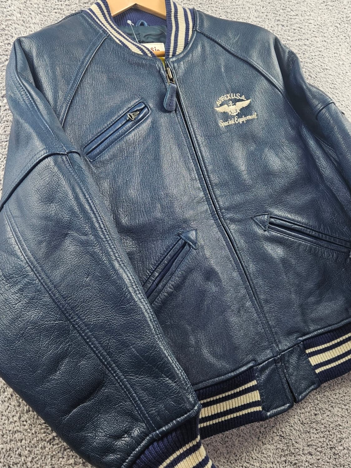 아비렉스 아이콘 네이비 가죽 블루종 자켓 ( M ) / 11063 상품이미지4