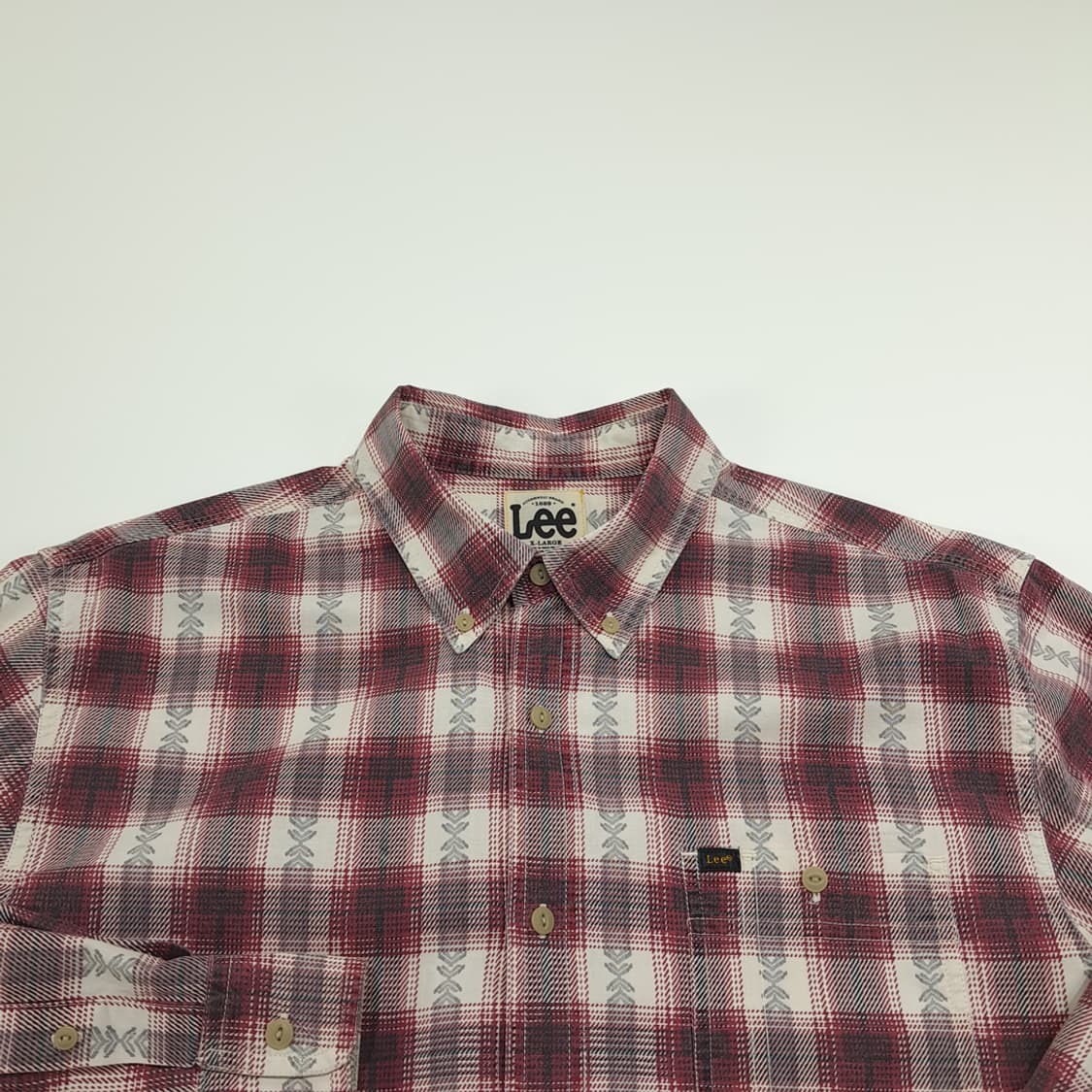 CN921 XL LEE 리 레드 프린팅 타탄체크 긴팔 셔츠 남방 상품이미지3