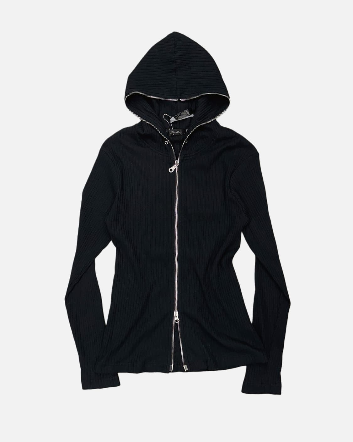 NOTA BENE ribbed black hood zip-up 상품이미지1