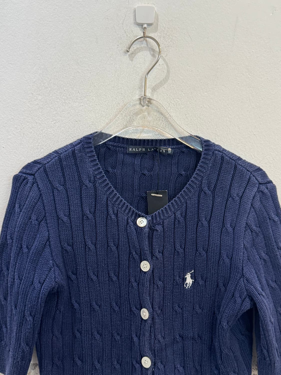 Ralph Lauren navy knit short-sleeved car 상품이미지3