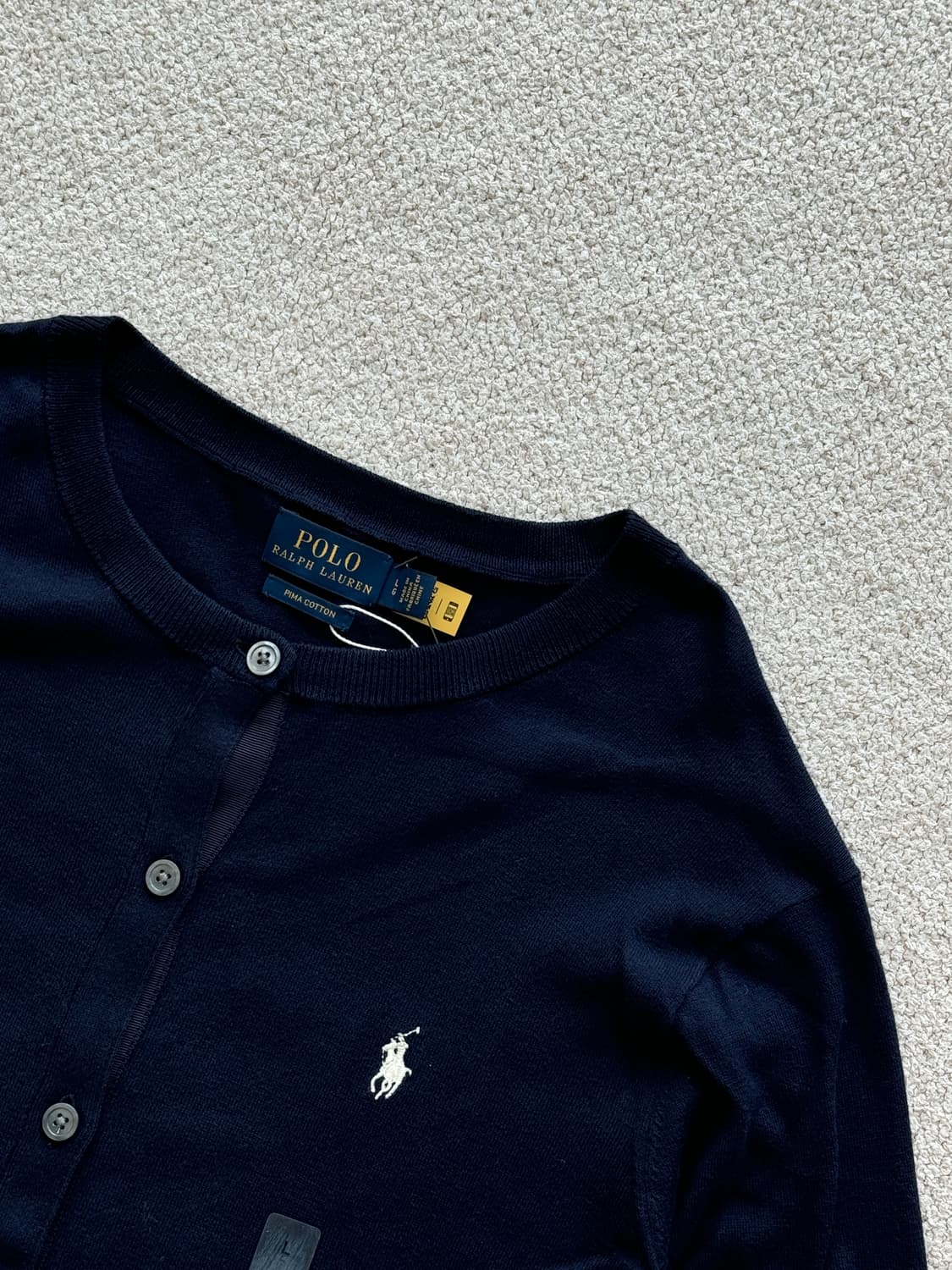 (새상품/정품) 폴로랄프로렌 피마코튼 가디건 (네이비) 상품이미지3