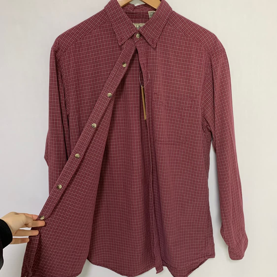 엘엘빈 빈티지 레드 체크 셔츠 여성 XL 남성 L 상품이미지6