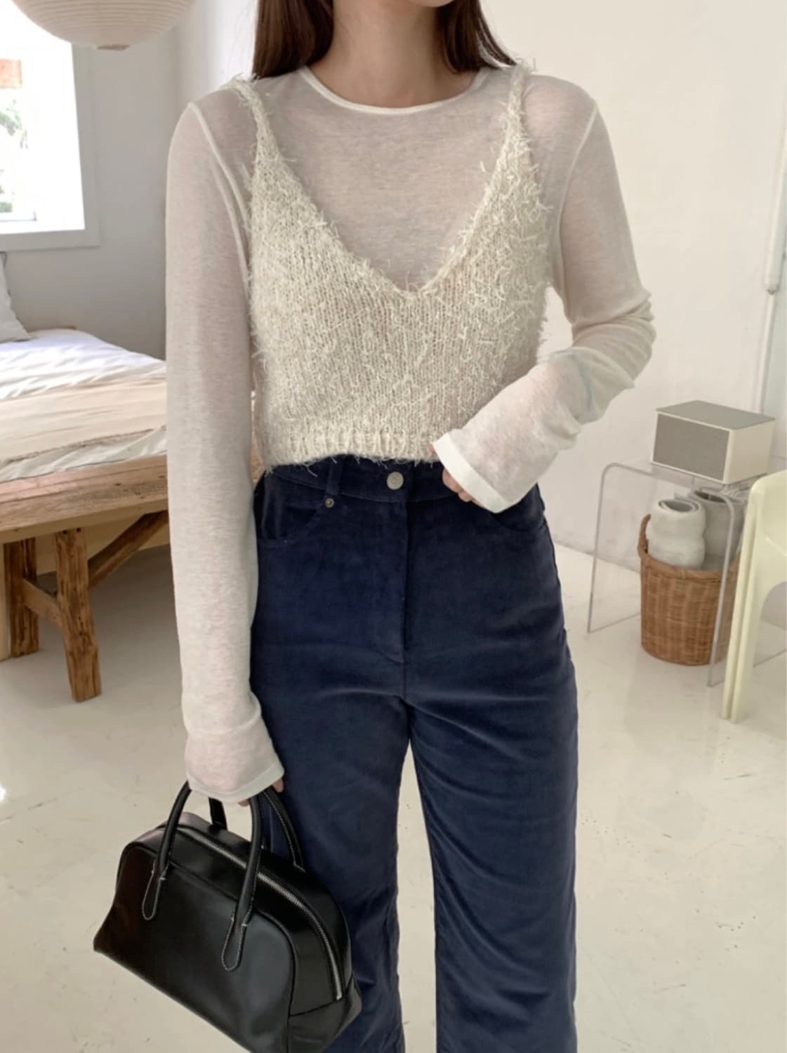 뷔스티에 블랙 아이보리 상품이미지4