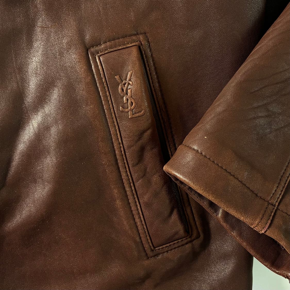 Yves Saint Laurent  입생로랑 90,s 램스킨 레더 자켓 상품이미지4