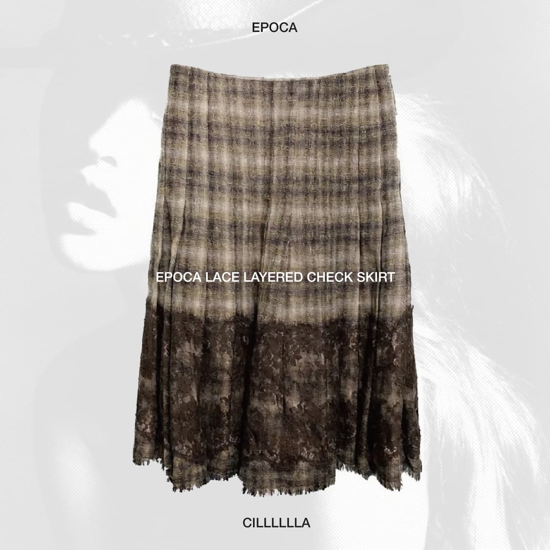 EPOCA 에포카 레이스 레이어드 체크 스커트 상품이미지1