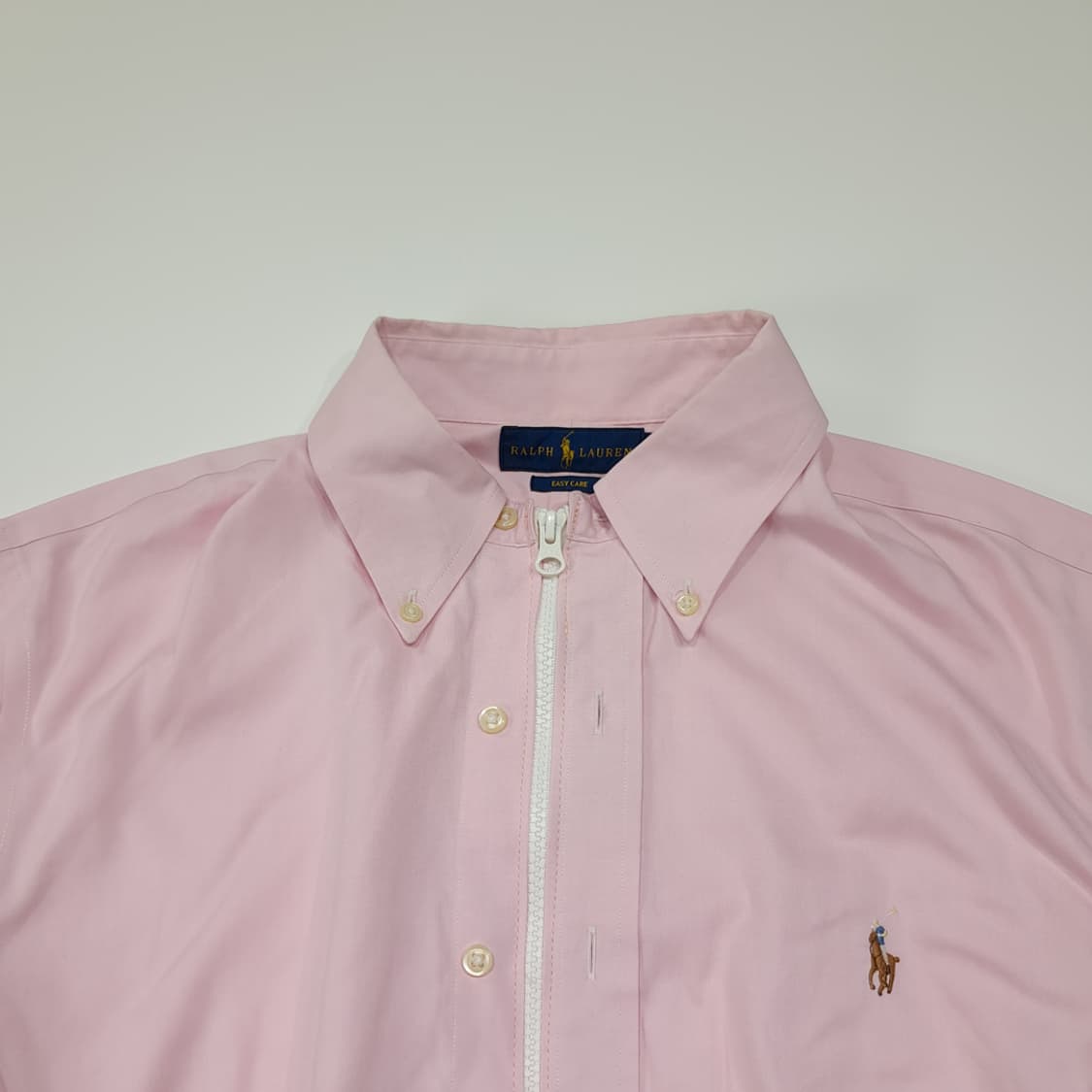 CL791 FREE 폴로 핑크 리메이크 크롭 집업 셔츠 상품이미지2