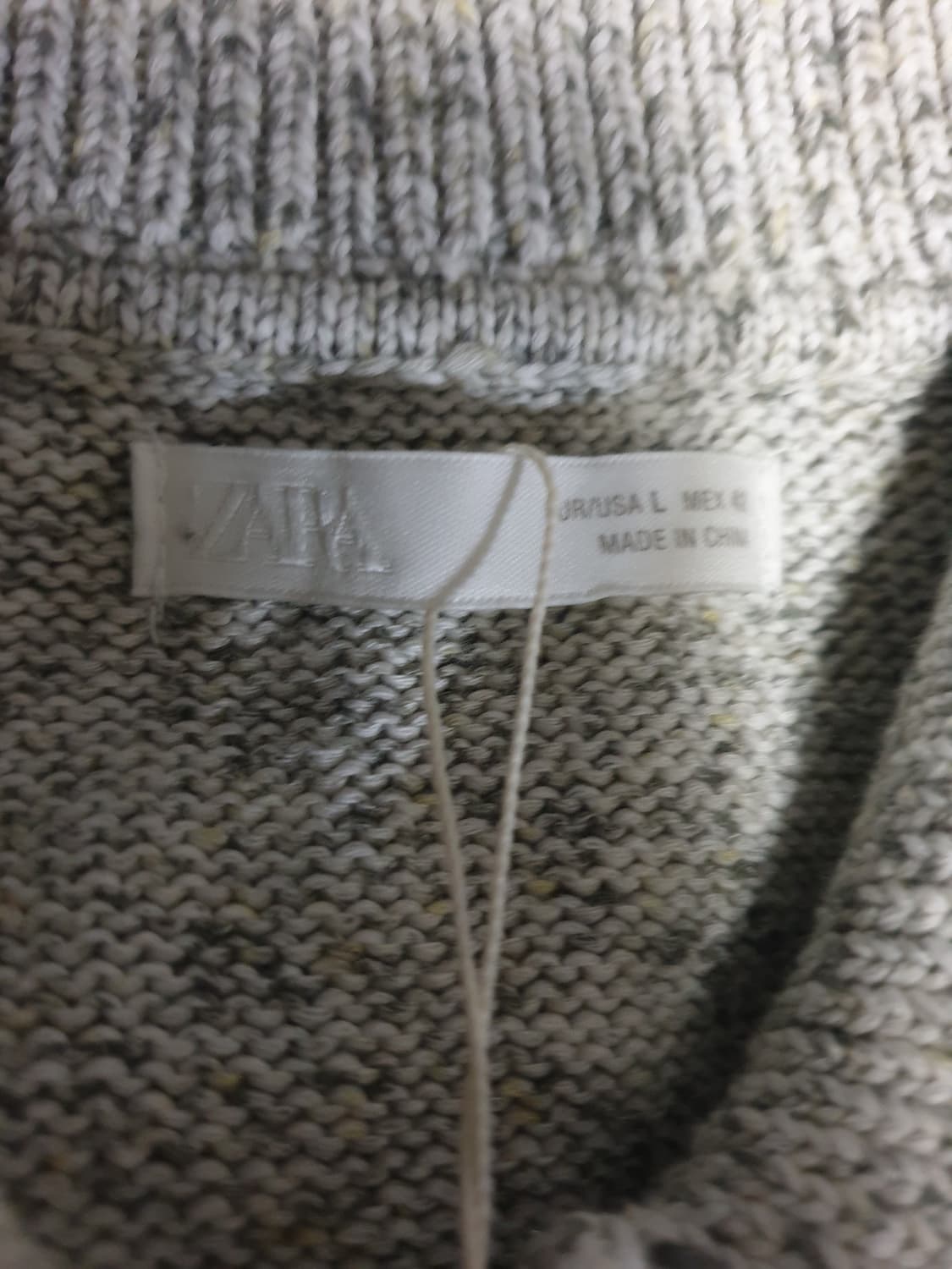 (새상품) 자라 스트럭처 코튼100% 폴로 롱슬리브 오트밀 그레이 (L) 상품이미지6