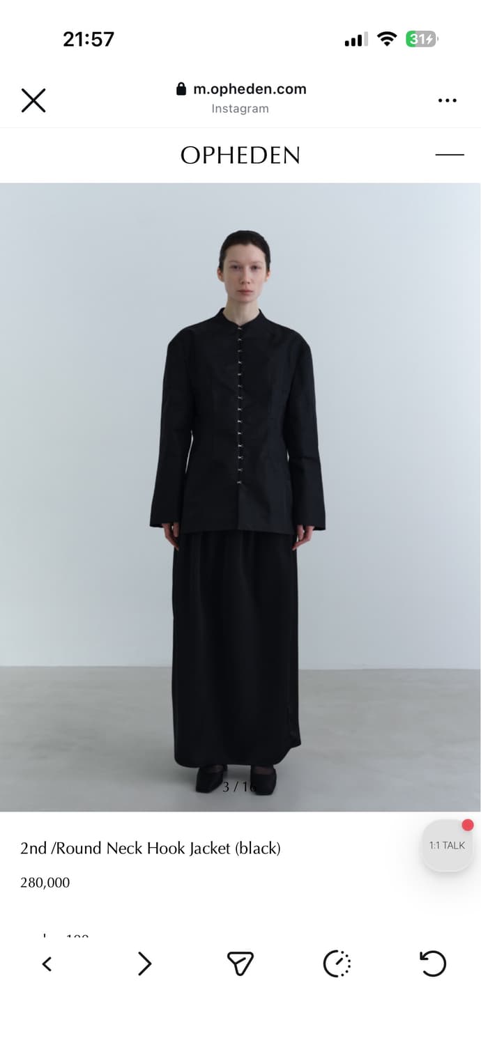 오브헤덴 Round Neck Hook Jacket (black) 상품이미지2