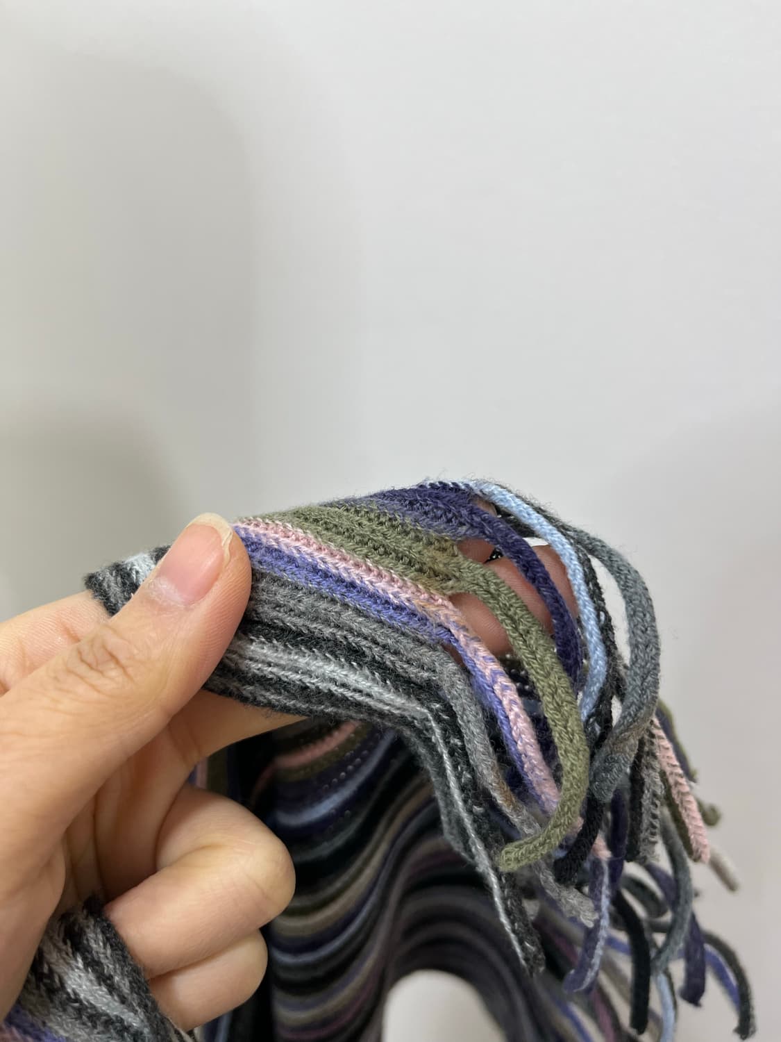 일본 빈티지 모리걸 스트라이프 테슬 머플러 상품이미지7