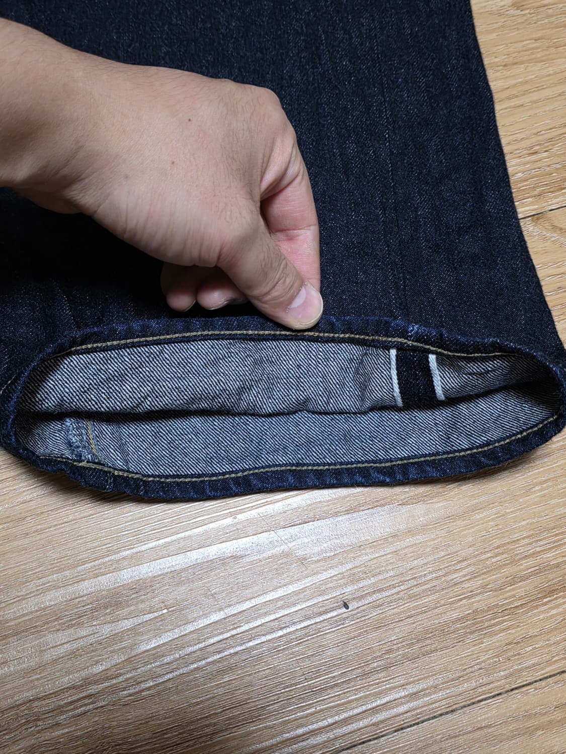 4size택포22만)25ss피그벨 301 와이드 데님 인디고 상품이미지4