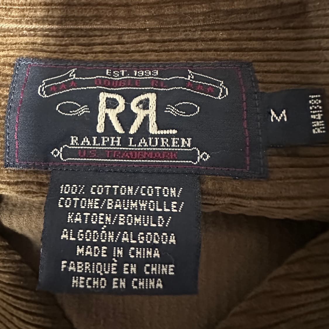 RRL corduroy work shirt dark brown 상품이미지3