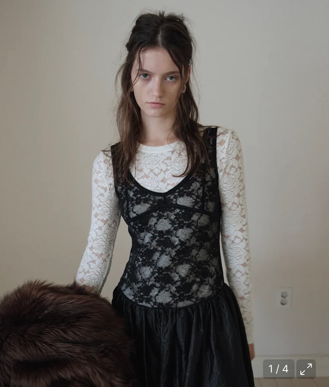 오버듀플레어 티셔츠 WARM LACE T-SHIRT_IVORY 상품이미지1