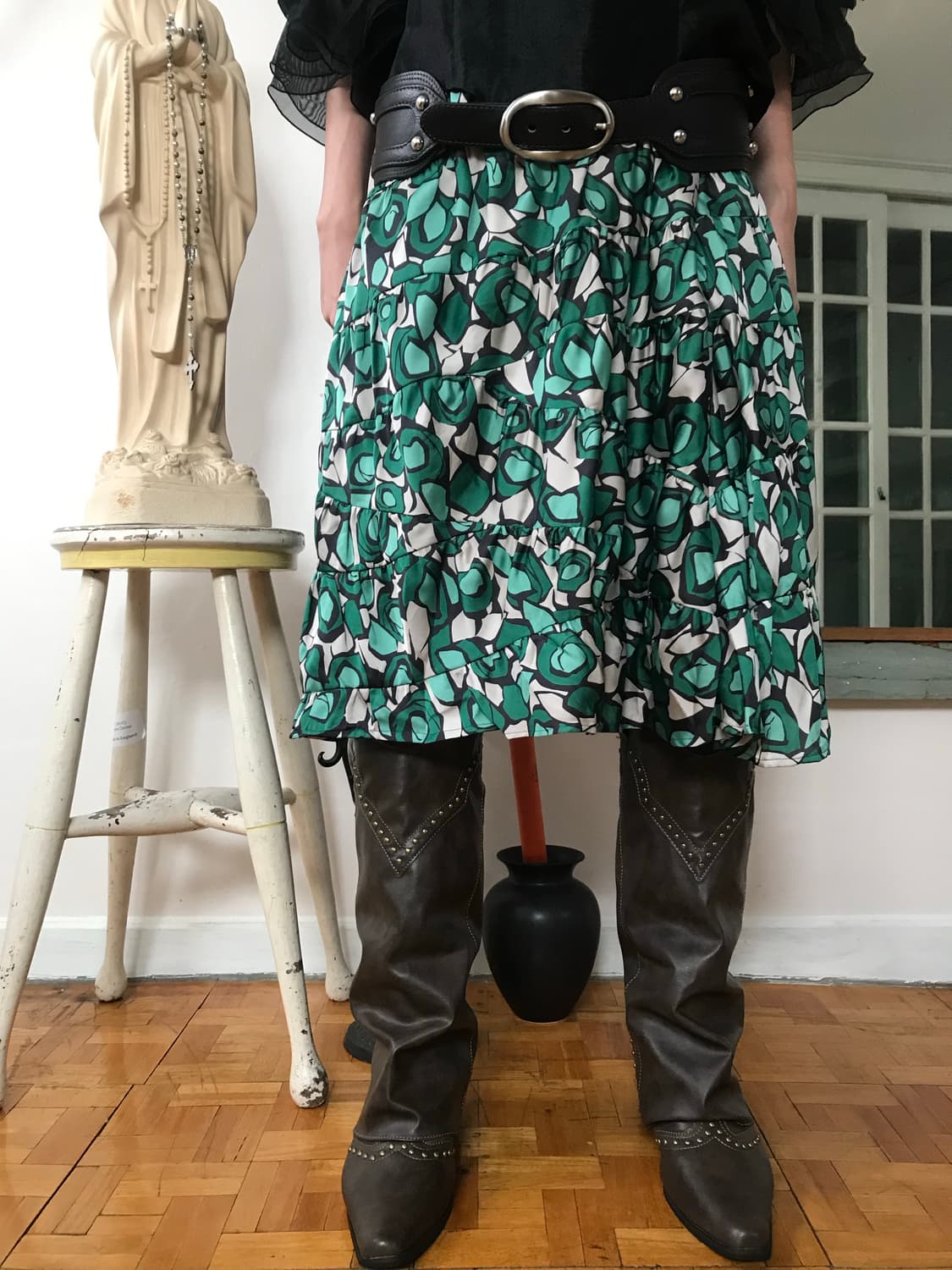vintage pattern skirt 상품이미지2