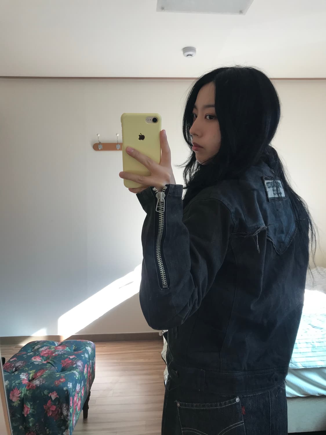 그런지 흑청 데님 자켓 상품이미지8