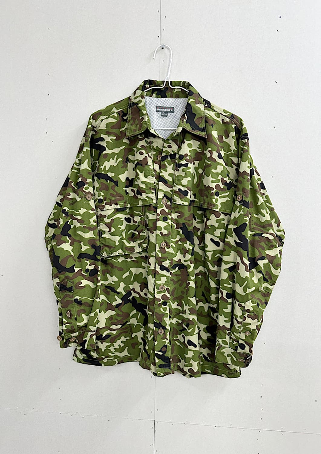 빈티지 카모 밀리터리 셔츠 L  상품이미지1