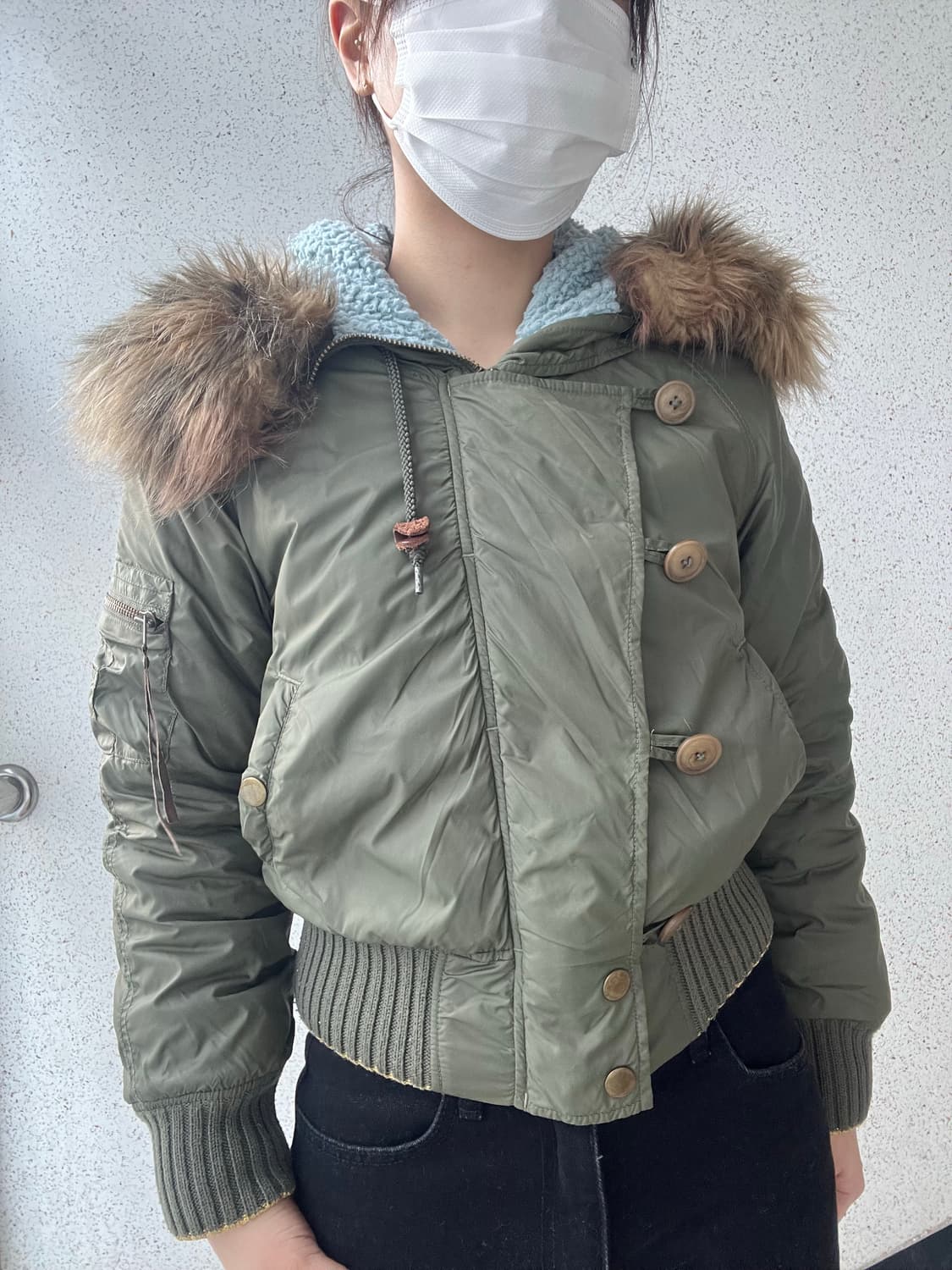 카키 ma1 후드 자켓 상품이미지1