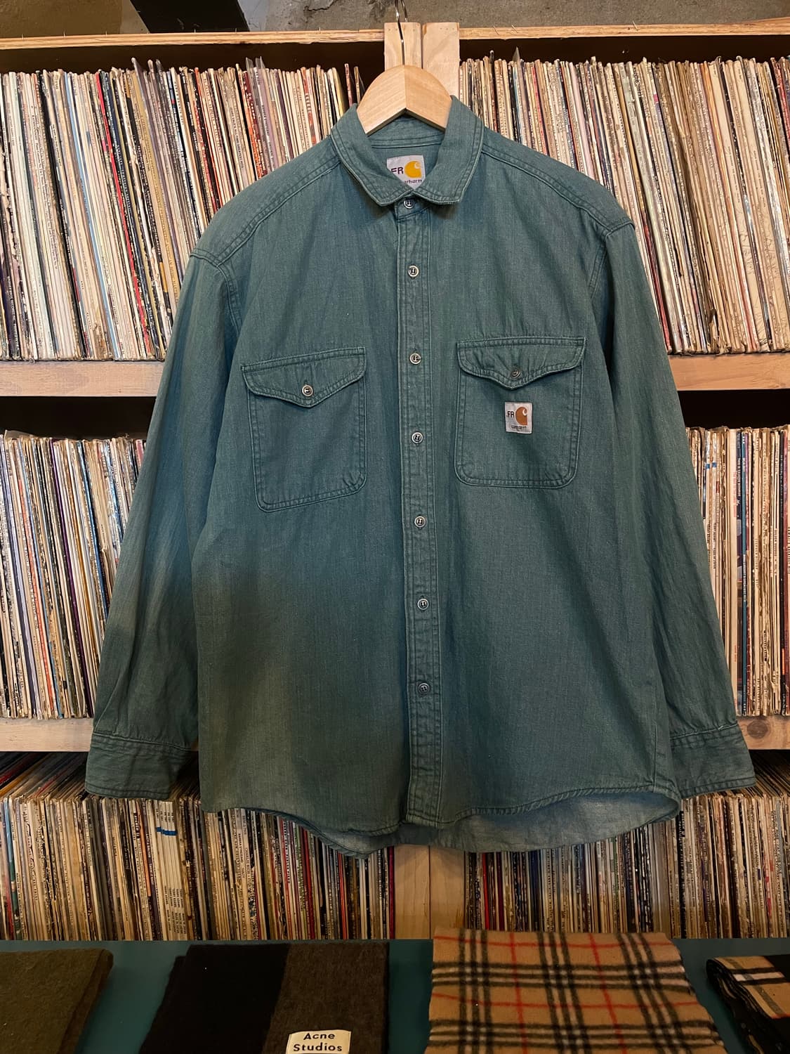 칼하트 블루그린 투포켓 코튼 셔츠 상품이미지1