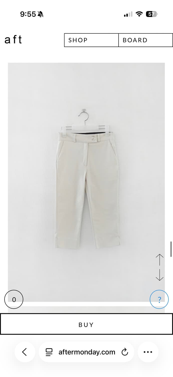 에프터먼데이 더블 버튼 카프리 팬츠 크림 새상품 상품이미지6