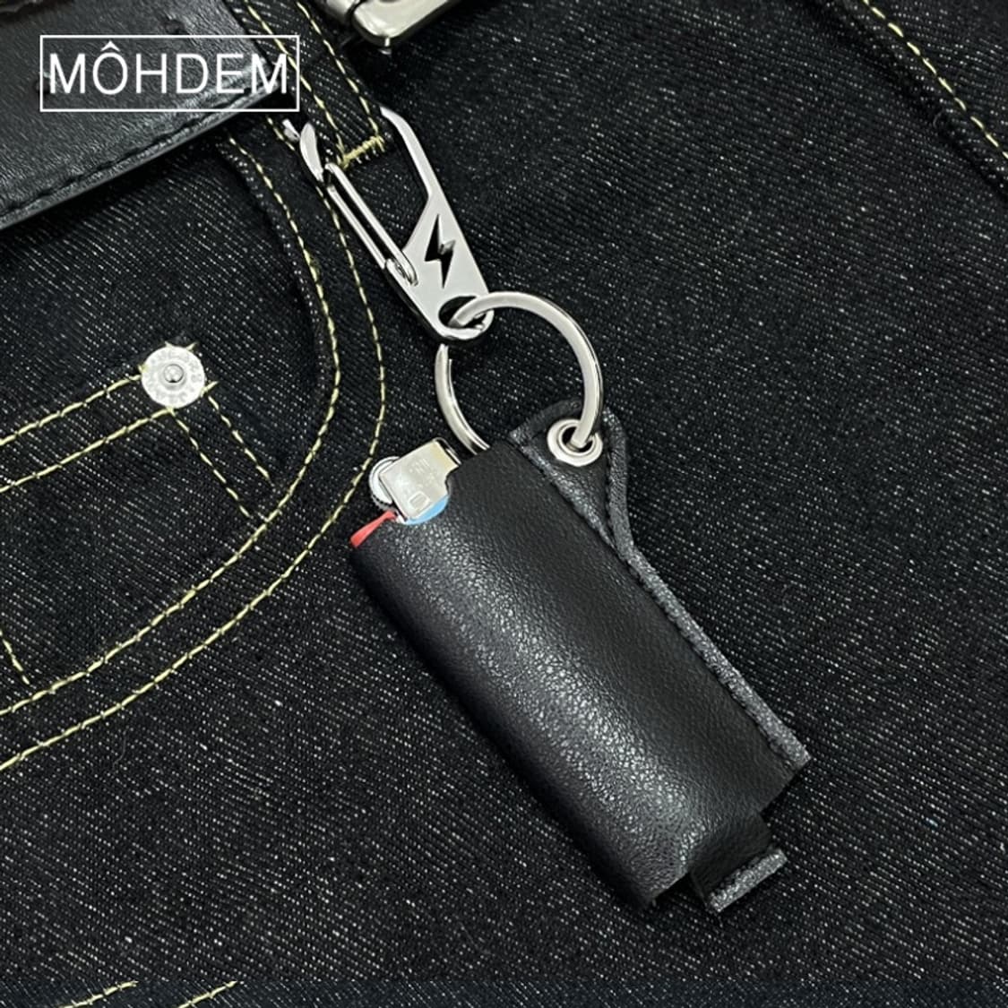 [Unisex] 라이터 가죽 케이스 클립 키링 열쇠고리 상품이미지1